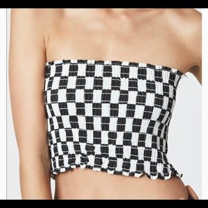 Carmar (LF) smocked checkered tube top